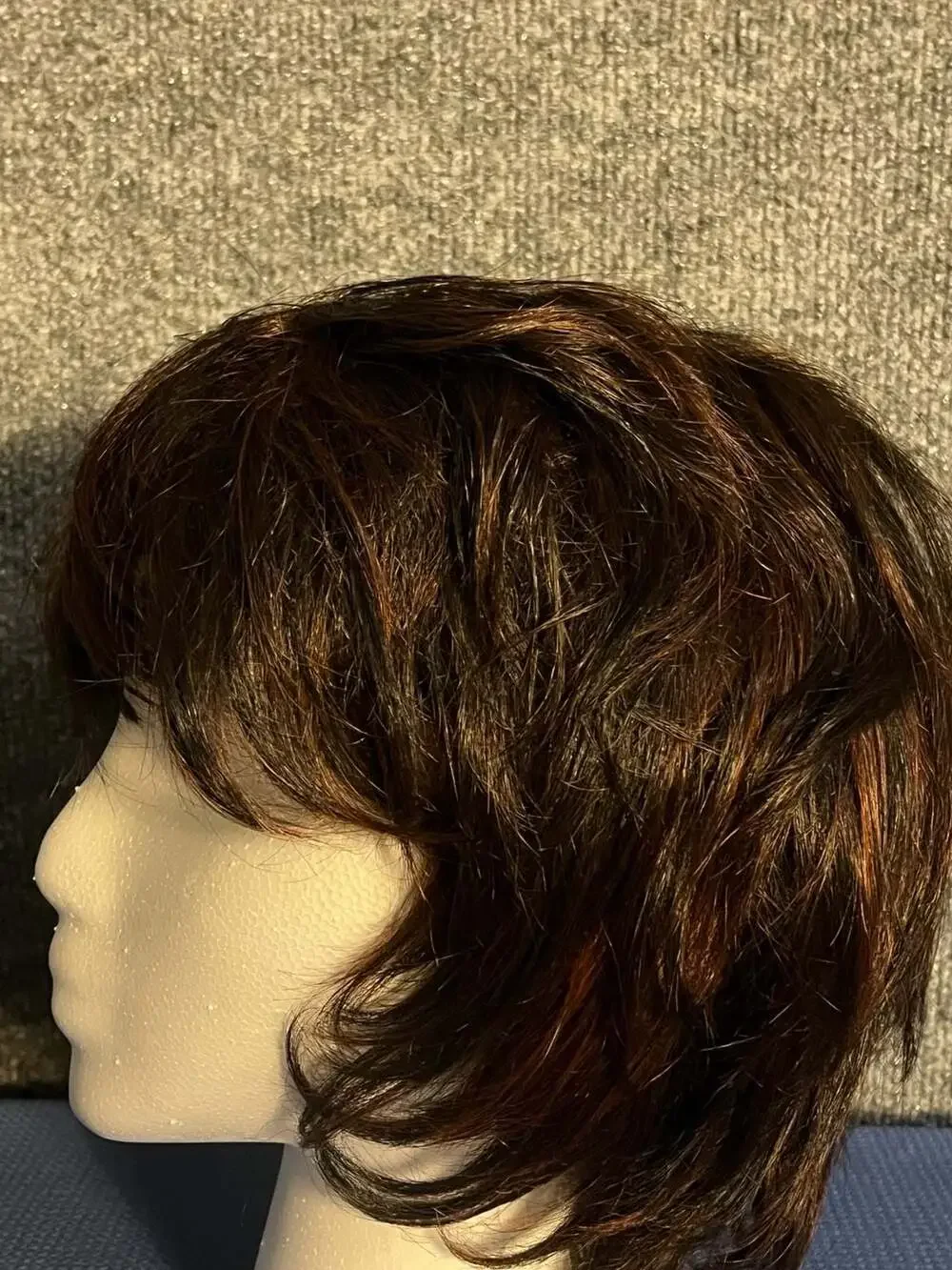 Beautiful Collection Short Layered Wig Brown Highlighted Synthetic 002-051